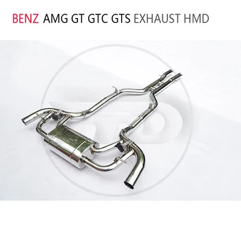 HMD Araba Aksesuarları Paslanmaz Çelik Egzoz Sistemi Catback Mercedes Benz AMG GTC GTS GT50 Elektronik Vana Susturucu