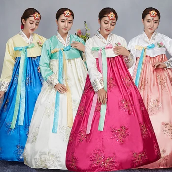 Yüksek Kalite Yeni Yıl Kore Geleneksel Kostüm Kadın Saray Kore Hanbok Elbise Etnik Azınlık Dans Hanbok Sahne Cosplay 89