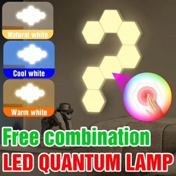 LED Gece Lambası Odası Dekor Petek Lamba Dokunmatik Kontrol Sensörü 3 Renkler DIY Duvar yatak odası için lamba Dekorasyon Kapalı Gece Lambası