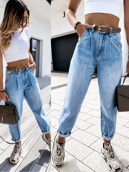 2023 Rahat rahat gevşek uydurma moda zayıflama kadın kot pantolon