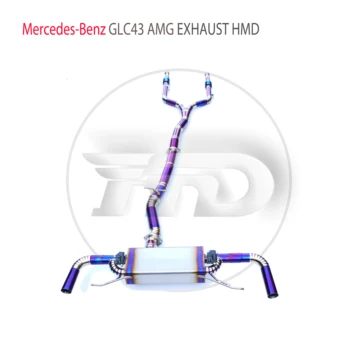 HMD Araba Aksesuarları Titanyum Alaşımlı Catback Egzoz Borusu Mercedes Benz İçin GLC43 AMG Özel Vana Paslanmaz Çelik Susturucu
