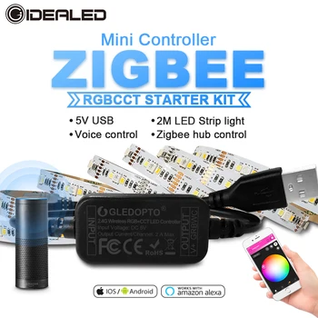 Akıllı tv ZigBee led rgbcct mini denetleyici şerit ışık 5V Usb denetleyicisi Alexa Echo artı ses kontrolü zigbee hub smartthings