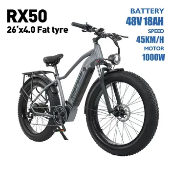 Fatbike 1000w Dağ Off-road Plaj Kar Güç Elektrikli Araç 48V Lityum Pil 26 İnç Yağ Lastik Elektrikli Bisiklet