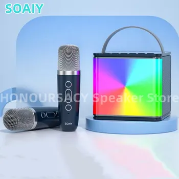 SOAIY Açık Mini Karaoke Bluetooth Hoparlör Taşınabilir Sütun Kart Subwoofer Yüksek Hacimli Boo Kutusu çocuk Hediye Müzik Çalar