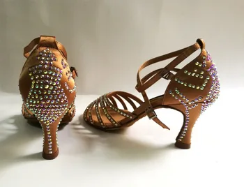 Fashional & profesyonel bayan latin dans ayakkabıları balo salonu salsa dans ayakkabıları tango & düğün ayakkabı 6201DTN-rhinestone3
