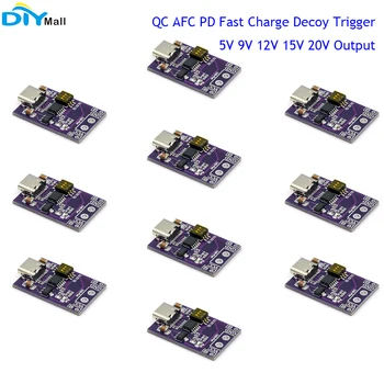 10 adet Tip-C QC AFC PD Hızlı Şarj Yem Tetik Değişimi devre kartı modülü 5V 9V 12V 15V 20V Çıkış Desteği PD2.0/3.0 QC2. 0/3. 0 AFC