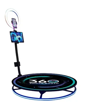 360 Derece Taşınabilir fotoğraf kabini Dolgu hafif makineli Kamera İpad Selfie Video Ücretsiz Aksesuarları Otomatik Spin 360 fotoğraf kabini