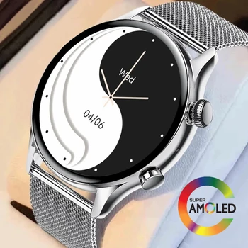 2022 Yeni NFC Smartwatch Erkekler AMOLED 390 * 390 HD Ekran Her Zaman Ekranda Bluetooth Çağrı akıllı saat IP68 Su Geçirmez Spor Saatler