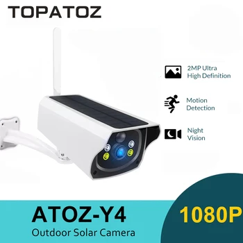 TOPATOZ Kablosuz Güneş WiFi Kamera 1080P HD Açık İnsan Algılama CCTV Gözetim Güvenlik IP Kamera Akülü