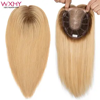 6X7 İnç İnce Mono Atkı Yan Ve Arka Taban Saç Toppers Kadınlar İçin Sarışın Kadın Topper Çin Manikür İnsan Saçı Peruk