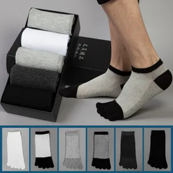 Beş Parmak erkek Çorap Silikon kaymaz Ayak Bileği Tekne Çorap Erkekler Erkek Yaz Görünmez No Show Çorap Terlik Açık Gri İnce
