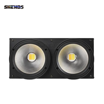 SHEHDS LED 2 gözler 200W DMX soğuk+sıcak beyaz koçan yüksek güç Blinder sahne lambası tiyatro konseri için dekoratif etkisi ışık