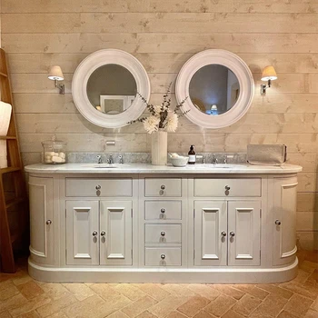 Yaratıcı banyo dolabı kombinasyonu Amerikan ışık lüks tabandan tavana Avrupa lavabo tuvalet mermer vanity