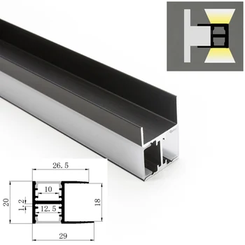10 m (10 adet) çok, parça başına 1 m, led alüminyum profil kanal led şerit ışıklar iki kapaklı, orta pano rafları