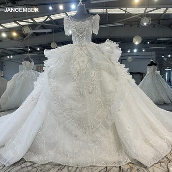 Klasik düğün elbisesi Organze Balo O-boyun gelinlik Gelin İçin 2022 Aplikler Dantel MN123 Robe De Mariage 2022 Nouveauté