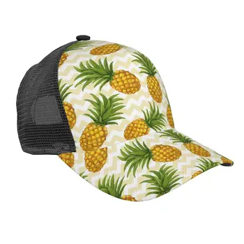 Ananas 3D Baskı Kavisli Ağız Örgü beyzbol şapkası Rahat güneş şapkası Erkekler Kadınlar için