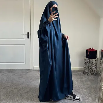 Kadınlar için Jilbabs Namaz Konfeksiyon Müslüman Gevşek Abaya Khimar Elbise Türkiye Jilbab Ramazan Bayram İslam Giyim Djellaba Burka Peçe
