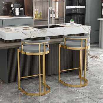 Iskandinav Avrupa bar sandalyesi Modern Mutfak Metal İskandinav Lüks Sandalye Yüksek Tasarım Berber Chaise De Bar Mutfak Ev Mobilyaları