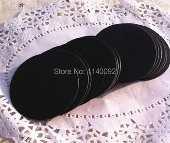 Ücretsiz kargo 300 adet çok boş 350 gsm yuvarlak siyah kağıt giysi etiketi dia. 5.5 cm/pişirme fiyat etiketi / konfeksiyon baskılı kağıt etiketi