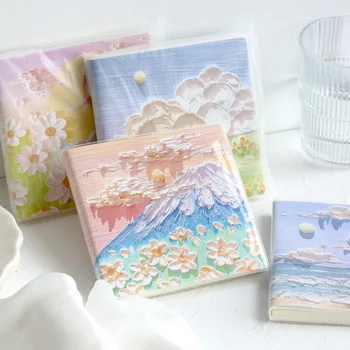 Retro Edebi ve Taze Boyama Plastik Kapak Kare El Defteri Taşınabilir Dizüstü Bellek DIY Kitap Hediyeler