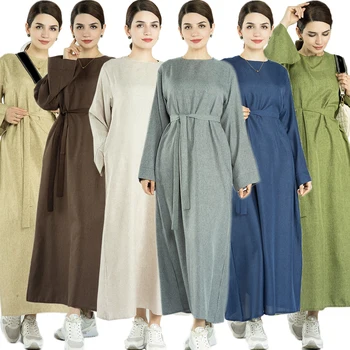Eid Mubarak Djellaba Femme Longue Musulmane Abaya Dubai Türkiye Kaftan Kadınlar İslam Giyim Ramazan Mütevazı Kaftan Robe elbise Yeni