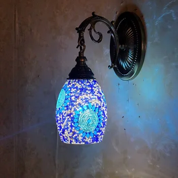 Türk mozaik Duvar lambası El Işi Cam Luminaria led duvar ışık koridor Kanepe arka plan aydınlatması ev Odası dekor lambası