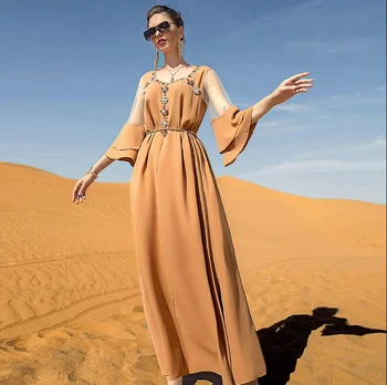 Ramazan Afrika Elbiseler Kadınlar İçin Akşam Dubai Abaya Türkiye İslam Arapça Pakistanlı Müslüman Elbise Robe Musulmane Femme Vestidos