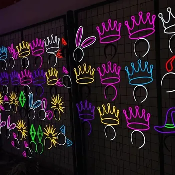 Özel Neon Kafa Bandı İşareti Noel Tema Vibes Akülü Cadılar Bayramı Neon Düğün Doğum Günü Partisi Dekoru Özel Neon Burcu