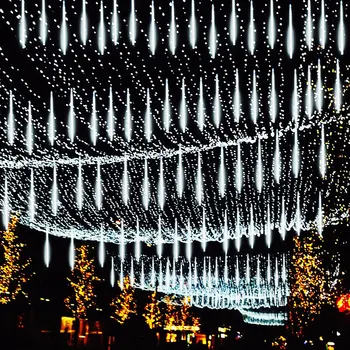8 Tüp Meteor Duş Yağmur LED perili dizi lamba Festoon Sokak Garland Noel Süslemeleri Ev için Yeni Yıl Dekor