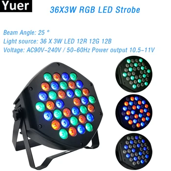 36X3W LED sahne ışığı RGB Strobe parti ışığı Kristal Sihirli top ampul DMX 512 Par ışık 90-240V Sahne Disko Kulübü DJ Projektör
