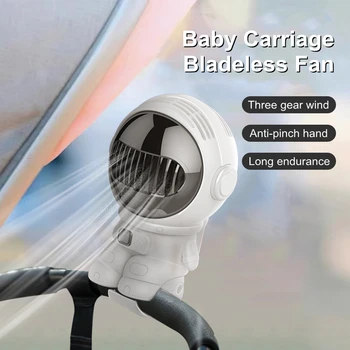 Açık Taşınabilir Bladeless Arabası Fan 4000mAh USB Şarj Kablosuz Hava Soğutma Fanı Küçük Klima 3 Dişli Ayarlanabilir