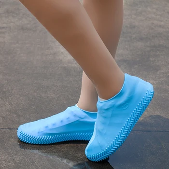 Yeniden kullanılabilir Su Geçirmez Silikon Ayakkabı Kapakları kaymaz yağmur çizmeleri Kadın erkek ayakkabısı Kapak Koruyucular Kapalı Açık Kamp İçin