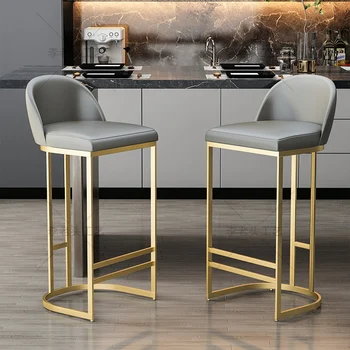 Güçlendirmek Lüks Bar Sandalyeleri Yüksek İskandinav Altın Bacaklar Sandalyeler Minimalist Salon İtalyan Chaise De Bar Haute İç Dekorasyon