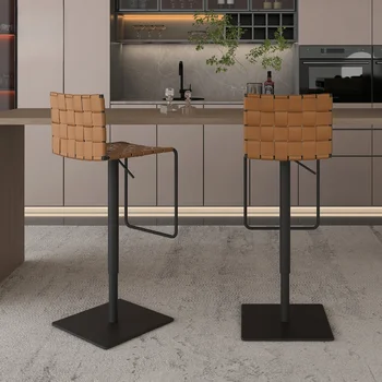 Tasarım Ayarlanabilir Bar Sandalyeleri İskandinav Döner Oturma Odası Modern Lüks Bar Sandalyeleri Mutfak Özelliği Yüksek Barkrukken Mobilya SR50BC