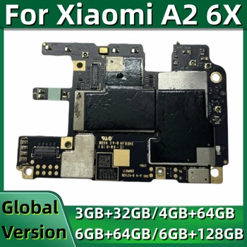 Anakart için Xiaomi Mi A2 6X, Orijinal Anakart, 32GB, 64GB, 128GB, Mantık Kurulu, Küresel Sürüm