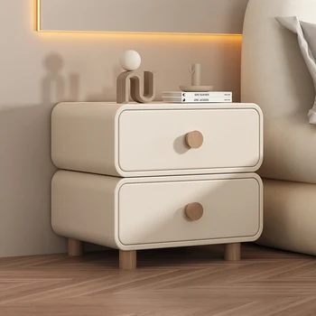 Kahve Drcessers komodin Yatak Odası, Modern Minimalist Beyaz Başucu Masa Cep Lüks Muebles yatak odası mobilyası WWH16XP