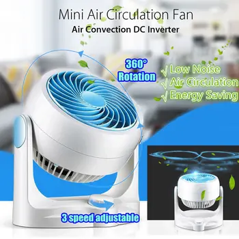 Yeni 3 Hız Hava Sirkülasyonu Masaüstü Mini Elektrikli Fan Hava Konveksiyon Hava Sirkülatör Turbo Düşük Gürültü Soğutucu Fan Ofis Ev için