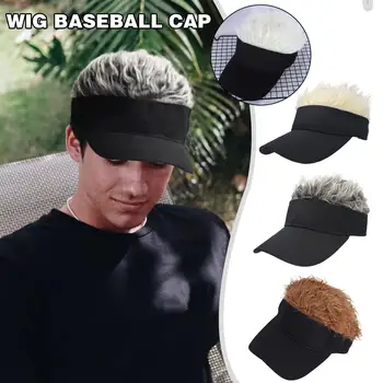 Erkek Kadın Yenilik Çivili Saç Visor Güneş Komik Golf Beyzbol Doruğa Ayarlanabilir Peruk Şapka Sahte Kapaklar X5X5