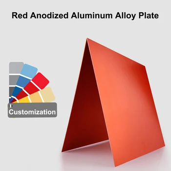 Kırmızı Eloksallı Alüminyum Alaşımlı Levha 5052 Alüminyum Düz Levha Kalınlığı 0.5/0.8/1/1.5/2mm 100x100 200x200 200x300 300x300mm