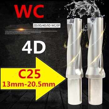WC SP C25 4D 13 14 15 16 17 18 19 20 mm Endekslenebilir Insert matkap ucu Aracı U Tipi Torna Metal Delme Araçları WC Ekle