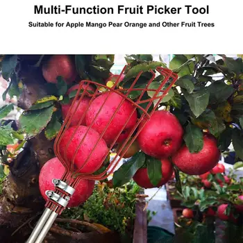 Meyve Seçici Ayarlanabilir Derin Sepet Uygun Hasat Meyve Toplayıcı Catcher Elma Şeftali Toplama Bahçe Aletleri