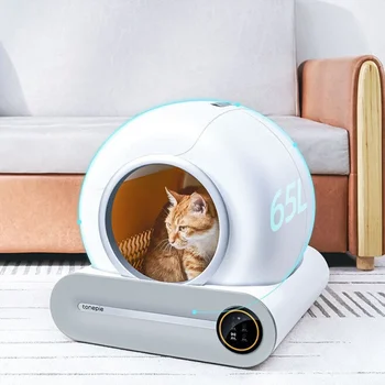 Akıllı Kedi Kumu Havzası Otomatik Kedi Tuvalet Tamamen Kapalı Elektrikli Kedi Kumu Havzası
