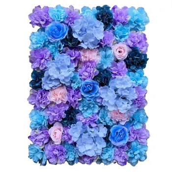 Yapay çiçek Düğün İpek Gül Çiçek Paneli Çiçek Kafa Arka Plan Dekorasyon 40CM * 60CM