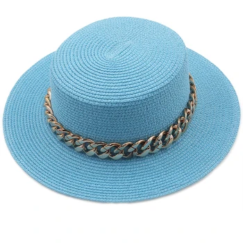 Yeni Yaz kadın Hasır plaj şapkası Geniş yan Kadın Rahat Panama Şapka Bayan Klasik Düz İlmek Hasır güneş şapkası Kızlar Fedora şapka