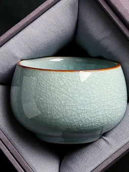 Ru Fırın Buz Çiçek Master Fincan Tek Fincan Açık Parça Kişisel Özel Çay Bardağı Seramik Çay Bardağı Kung Fu Çay Seti Çay Bardağı Ev kullanımı