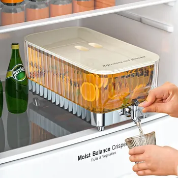 Buzdolabı Soğuk su sürahisi Musluk İle Limonata Şişesi içme kapları Büyük Kapasiteli Bitkisel çaylı içecek Dağıtıcı