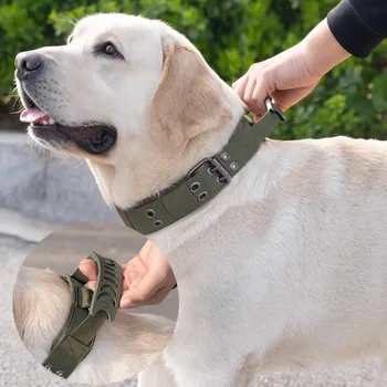 Köpek tasması Ayarlanabilir Naylon Alman Çoban Yaka Kolu İle Orta Ve Büyük Yürüyüş Eğitim evcil hayvan aksesuarları