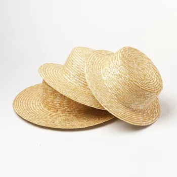 Özelleştirilmiş Düz Renk Hasır Şapka Hasır Şapka Kap Yaz Fedoras Plaj güneş şapkası Malzeme silindir şapka Zanaat Fascinator Tabanı