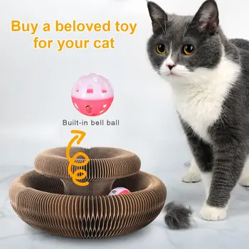 Sihirli Organ Kedi Oyuncak Kediler Scratcher tırmalama panosu Yuvarlak Oluklu tırmalama sütunu Oyuncaklar Kediler için Taşlama Pençe İnteraktif Oyuncaklar