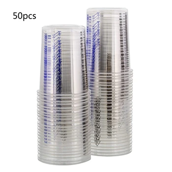 4XBF 20 Oz Tek Kullanımlık Plastik Karıştırma Kabı Boya Reçinesi Epoksi Reçinesi için Kullanılan 50 Adet Bardak